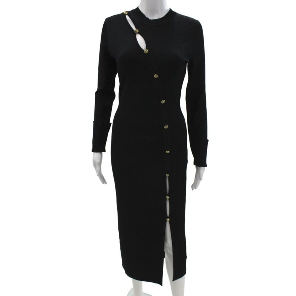 Versace Jeans Couture Womens Black Long Sleeve Sweater Dress Size M